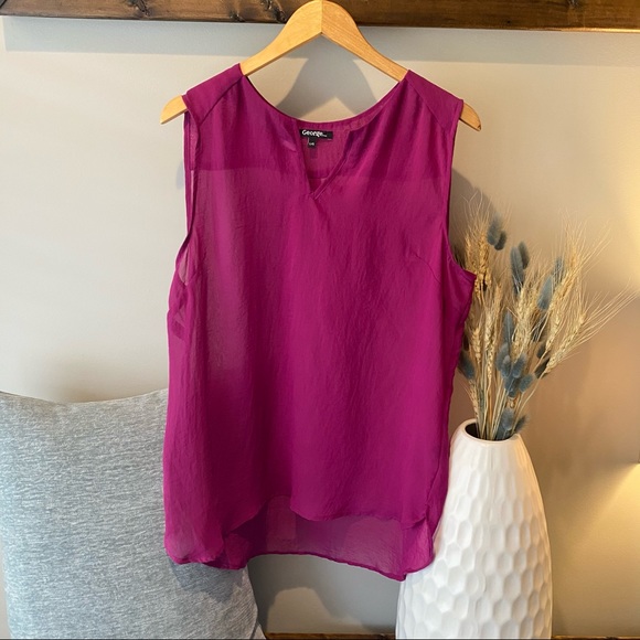 George Fuchsia Blouse Size L - Picture 1 of 3